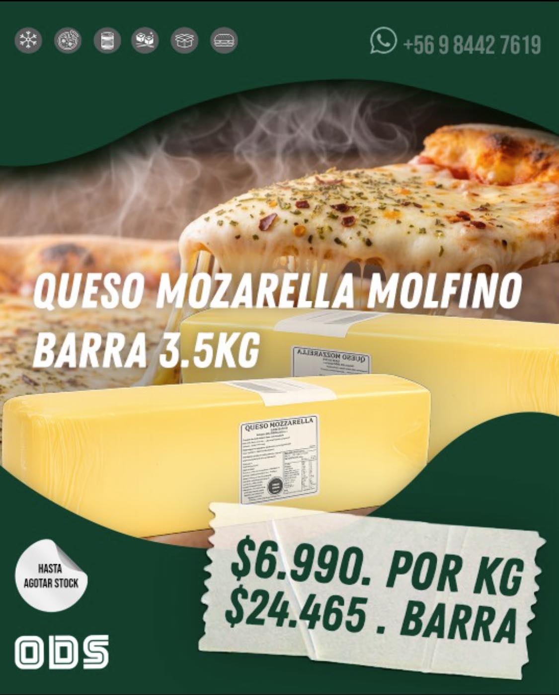 QUESO MOZARELLA MOLFINO 3.5KG